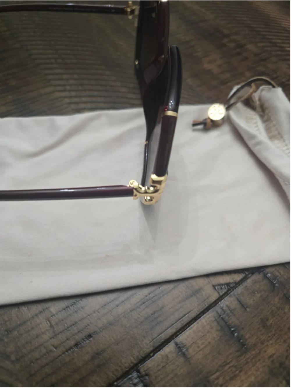 Women's Tory Burch Sunglasses One Size Burgundy and Gold